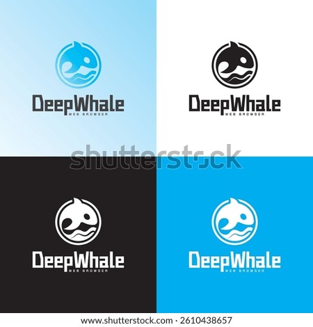 DEEP WHALE web browser logo design