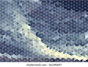 deep winter blue color sky triangular vector pattern background