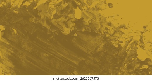 Deep Yellow Brushstroke Texture with Dynamic Artistic Layers and Grunge Influence

