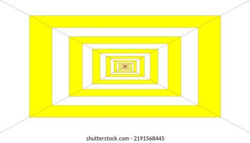 Deep yellow room design like vector decoration with red lines and white background, minimalist design, vector design