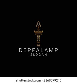 Plantilla de icono de diseño del logotipo de la lámpara Deepa