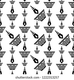 Deepak Ornamental Seamless Pattern Vector Art Illustration
