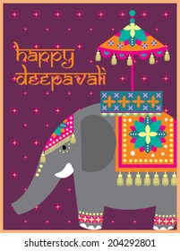 deepavali card template vector/illustration