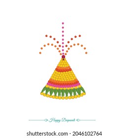 deepavali flower pot eco friendly color illustration