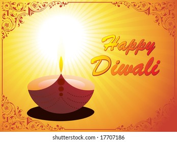 deepawali background with deepak, design