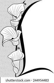 deep-bodied crevalle floral background  in black and white colors