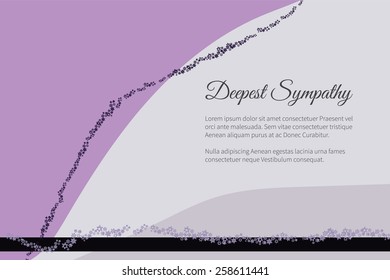 Deepest sympathy vector lettering in abstract style, place for text