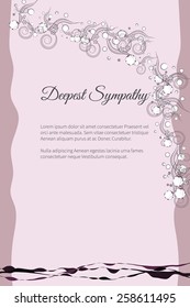 Deepest sympathy vector lettering in abstract style, place for text