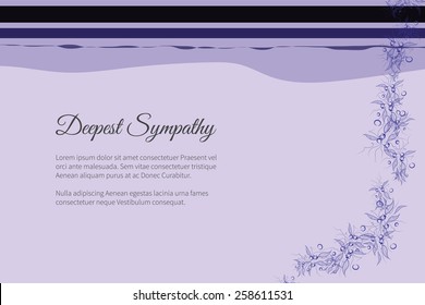 Deepest sympathy vector lettering in abstract style, place for text
