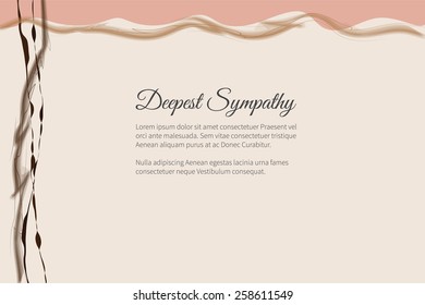 Deepest sympathy vector lettering in abstract style, place for text