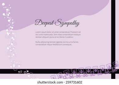 Deepest sympathy vector lettering in abstract style, place for text