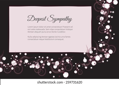 Deepest sympathy vector lettering in abstract style, place for text