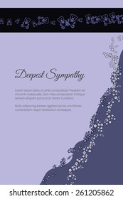 Deepest sympathy vector lettering in abstract style, place for text