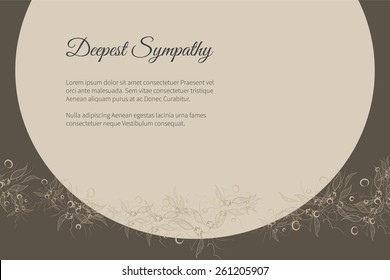 Deepest sympathy vector lettering in abstract style, place for text