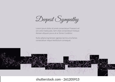 Deepest sympathy vector lettering in abstract style, place for text