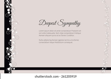 Deepest sympathy vector lettering in abstract style, place for text