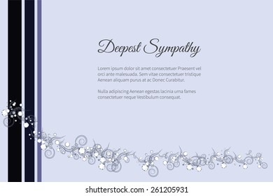 Deepest sympathy vector lettering in abstract style, place for text