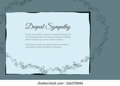 Deepest sympathy vector lettering in abstract style, place for text