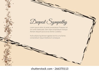 Deepest sympathy vector lettering in abstract style, place for text