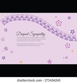 Deepest sympathy vector lettering in abstract style, place for text