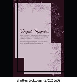 Deepest sympathy vector lettering in abstract style, place for text