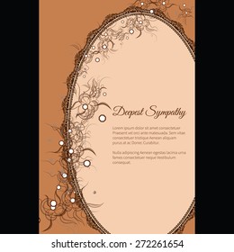 Deepest sympathy vector lettering in abstract style, place for text