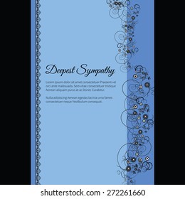 Deepest sympathy vector lettering in abstract style, place for text
