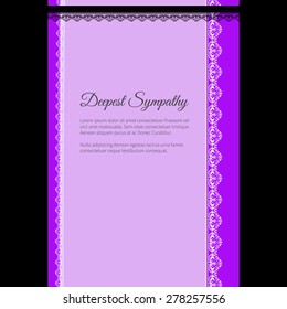 Deepest sympathy vector lettering in abstract style, place for text