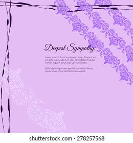 Deepest sympathy vector lettering in abstract style, place for text