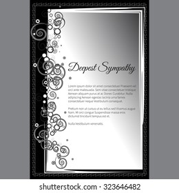 Deepest Sympathy vector lettering in abstract style, place for text