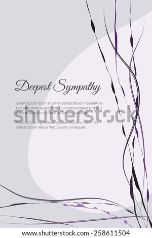Deepest sympathy vector lettering in abstract style, place for text