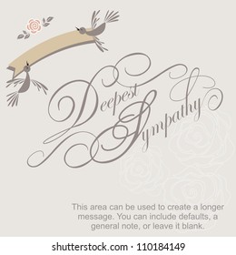 Deepest Sympathy Vector Lettering, Condolence Card