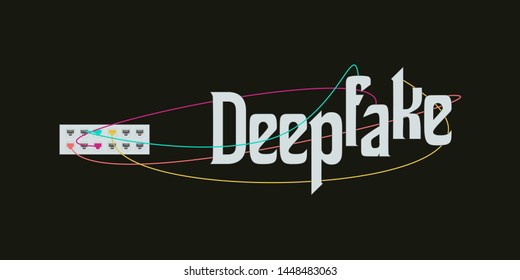 Deepfake AI concept vector plugged into a network