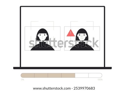 Deepfake concept isolated on white background. Vector hand drawn flat illustration