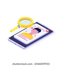 Deepfake, Deep face technology concept.  Vector illustration.