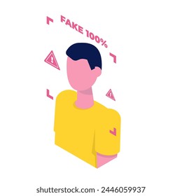 Deepfake, Deep face Technologie Konzept.  Vektorillustration.