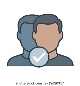 Icono de "Detección de Deepfake": Imagen de dos caras superpuestas, con un Filtrar de "marca de verificación" transparente sobre el original.
