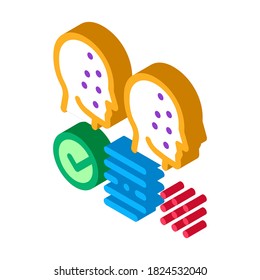 Icon-Vektorgrafik für tiefgefälschte Einstellungen. isometrisches Fake-Einstellungs-Zeichen. farbige einzelne Symbolillustration