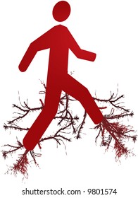 Deeply rooted running man