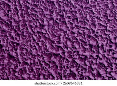Deeply textured purple wall. Purple mortar or cement wall texture for background. Purple wall with plaster, seamless texture. Dried cement texture. Masonry pattern of painted stone and concrete.	