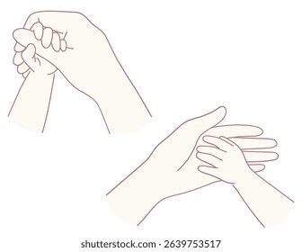 A deeply touching and evocative illustration of intertwined hands beautifully representing love, bond, and guidance