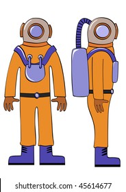 deep-sea diver - vector