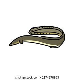 Tiefseeaal-Farbliniengrafik. Ozeanfische.
