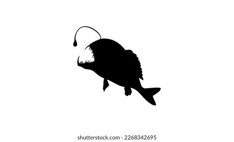 Deep  sea fish silhouette  high quality vector