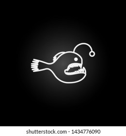 deep-sea luminous fish illustration neon icon. Elements of marine live set. Simple icon for websites, web design, mobile app, info graphics