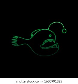 Deep-sea luminous fish nolan icon. Simple thin line, outline vector of marine live icons for ui and ux, website or mobile application