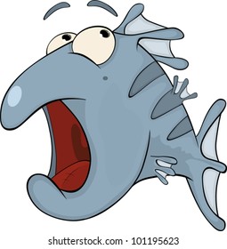 Deep-water fish. Cartoon