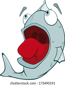 Deep-water fish. Cartoon 