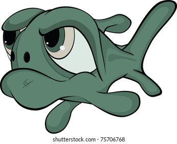 Deep-water fish. . Cartoon