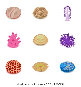 Deepwater icons set. Isometric set of 9 deepwater vector icons for web isolated on white background